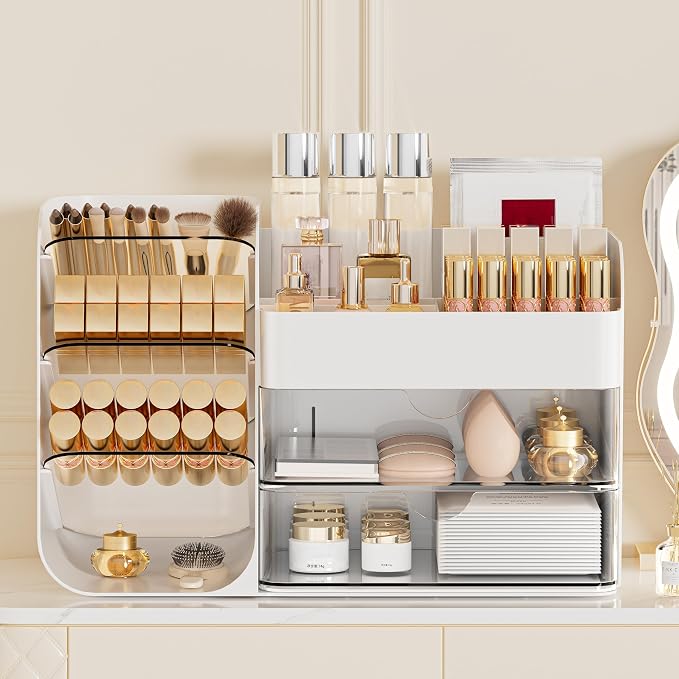 Makeup Organizer with 2 M Drawers & Brush Holders - Image 5