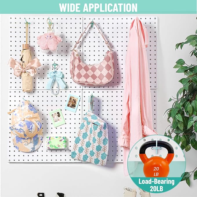 HUHOLE Pegboard Hooks 4 Inch 50PC, Fit 1/4" or 1/8" Pegboard, Ideal Peg Board - Image 6