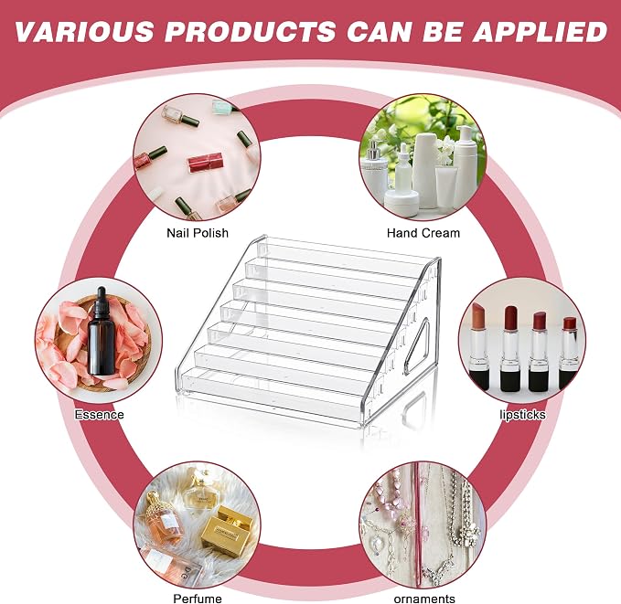 3-Tier Clear Acrylic Nail Polish Storage, Holds 24-48 Bottles, Sunglasses - Image 5