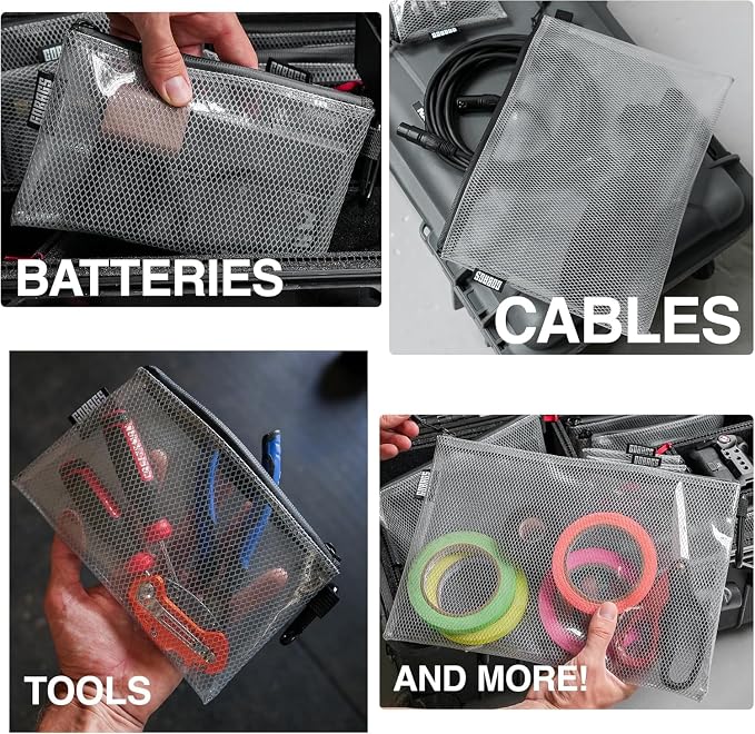 GOBAGS Air Production Large Clear Zipper Pouch – Cable Organizer & Travel Gear - Image 4