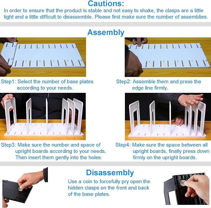 Adjustable Vertical File Sorter Sturdy Plastic Expandable Upright File Holder - Image 6