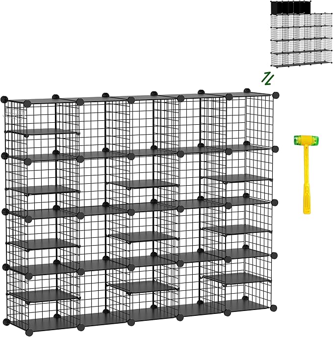 Wire Cube Storage Organizer, 20 Cubes Converted into 23 Cubes, Sturdy Metal by Kiivoena