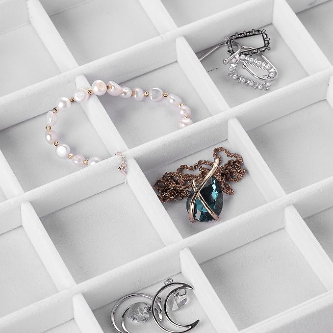 Frebeauty Velvet Jewelry Tray, 35 Grid Jewelry Organizer - Image 6