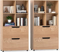 GOFLAME 4-Tier Bookcase with 2 Drawers, 51” Tall Bookshelf with 4-Cube Open by GOFLAME