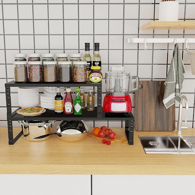 Expandable Cabinet Shelf Organizer Storage Spice Rack Shelves - Image 4