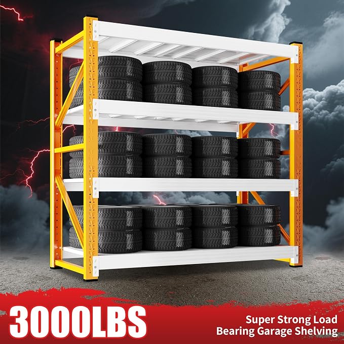 3000LBS Garage Shelving 42" W Garage Shelving Heavy Duty 4-Tier Metal Storage - Image 4