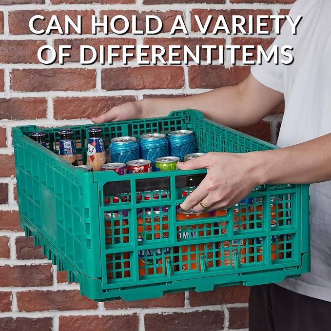 Collapsible Storage Crates, 52 Liter Heavy Duty Foldable Plastic Crates - Image 2