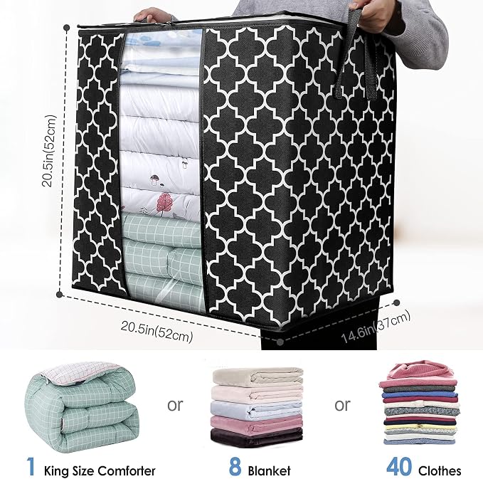WISELIFE Storage Bags 4 Pack/100L Large Blanket Clothes Organization and - Image 2