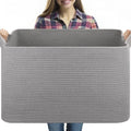 Extra Large Blanket Basket, Rectangle Nursery Blanket Storage by OIASKET