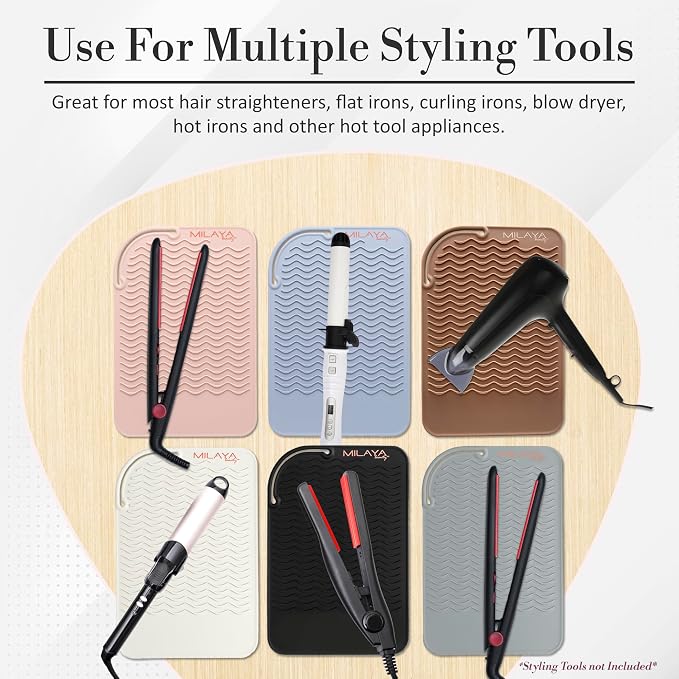 Vanity Accessories Heat Resistant Mat – Silicone Flat Iron & Curling Iron Holder - Image 7