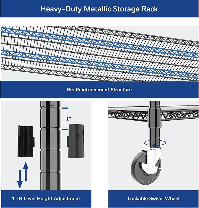 Heavy Duty Shelving, 51.6" H Garage Shelving Unit - Image 4