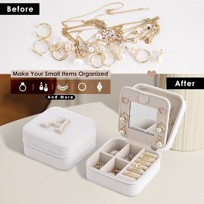 Birthday Gifts for Women, Initial Jewelry Box and Case for Travel, Girlfriend - Image 5