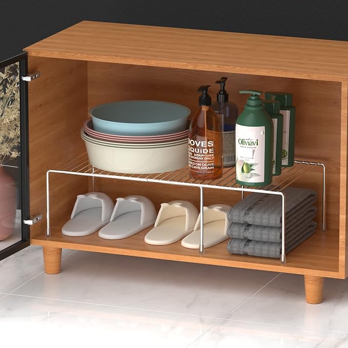 Redrubbit Cabinet Storage Shelf Rack, 4 Piece Expandable Metal Rustproof - Image 6