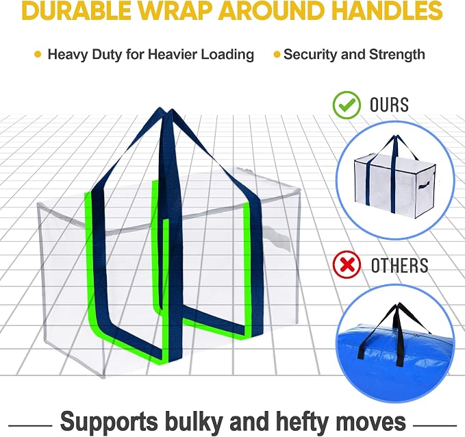 VENO 6 Pack Moving Bags and Large Christmas Storage Bins - Image 4