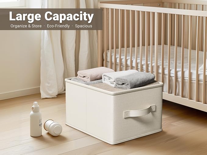 3 Pack Fabric Storage Bins for Shelves | 11.5x8.75x6.5in Storage Baskets | - Image 2