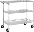 Finnhomy 3 Tier Heavy Duty Commercial Grade Utility Cart, Wire Rolling Cart by Finnhomy