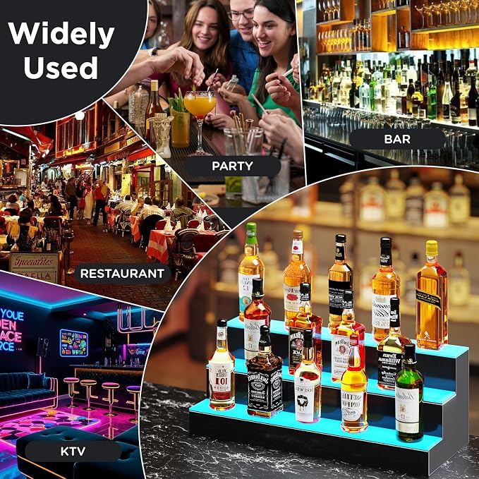 Dethan 3 Tier 40 Inch Liquor Bottle Display Shelf - Image 5