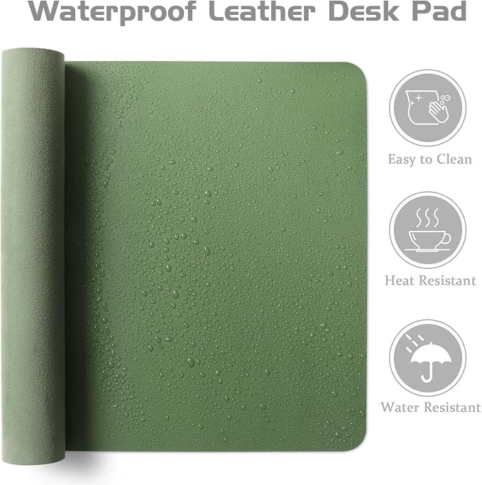 Aothia Leather Desk Pad Protector, Office Desk Mat, Large Mouse Pad, Laptop - Image 4