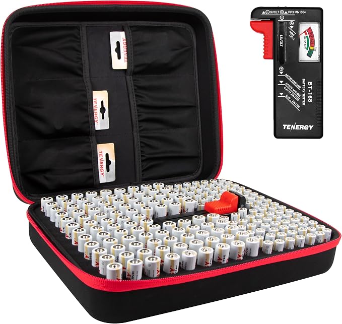Tenergy Alkaline Batteries & Storage Case, 100xAAs 100xAAA Batteries and by Tenergy