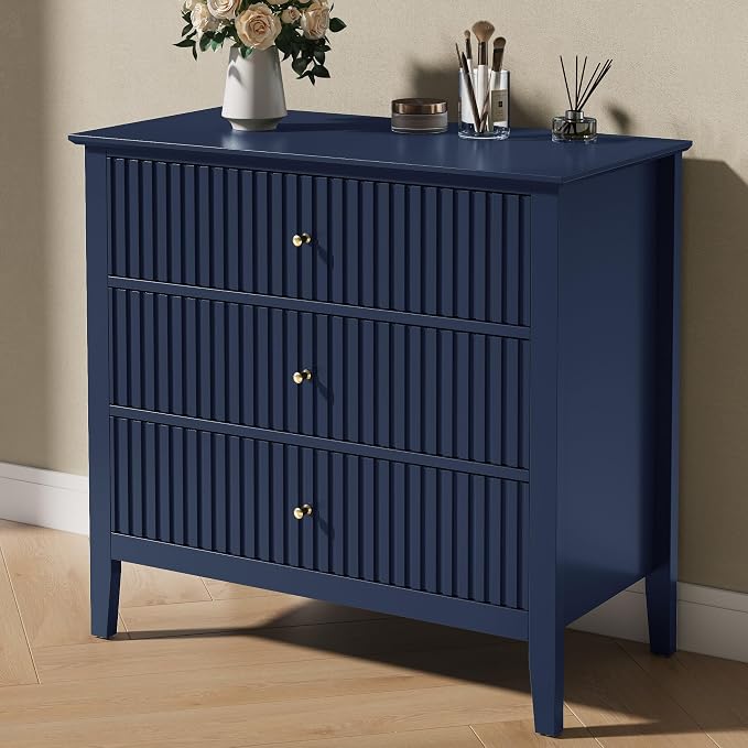 RoyalCraft 32" Large Nightstand, Fluted Painted Wood Dresser by Bringyoubetterlife