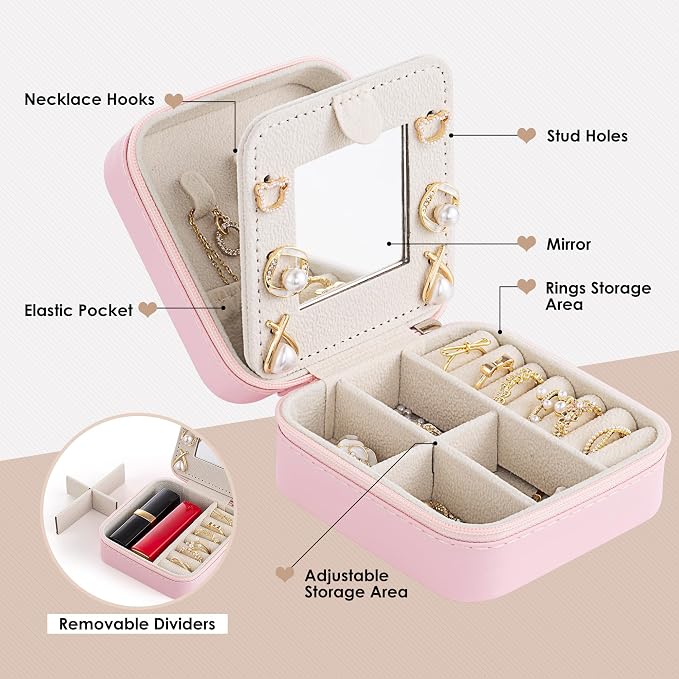 Birthday Gifts For Women, Initial Jewelry Box, Travel Jewelry Case, Gifts for - Image 2