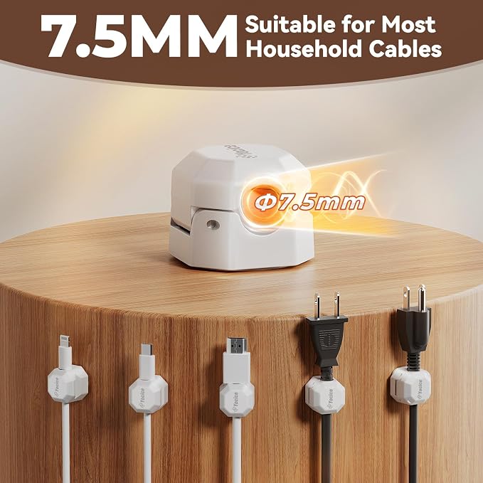 8 Pack Rotatable Cable Clips, Spring Cord Organizer Desk Cable Management Cord - Image 3