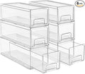 Sorbus Small Clear Stackable Storage Drawers – 6-Pack Plastic Organizer Bins by Sorbus