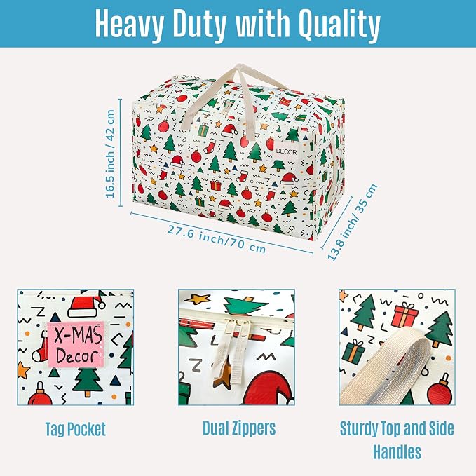 VENO 6 Pack Moving Bags and Large Christmas Decoration Storage Bins - Image 3