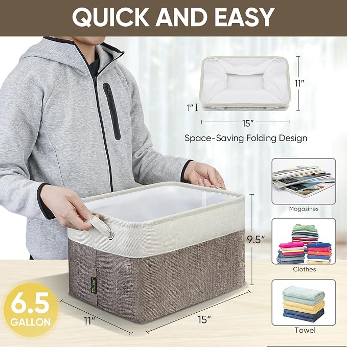 BALEINE 4 Pack Fabric Storage Bins - Image 4