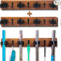 2 Pack Mop and Broom Holder Wall Mount Solid Wood Broom Rack Wall Mount 4 by Saderoy