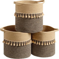 danpinera Pack of 3 Storage Baskets, Cotton Rope Basket by danpinera