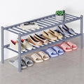 Smiry Bamboo Shoe Rack for Closet, 2 Tier Long Wooden Stackable Shoe Organizer by Smiry