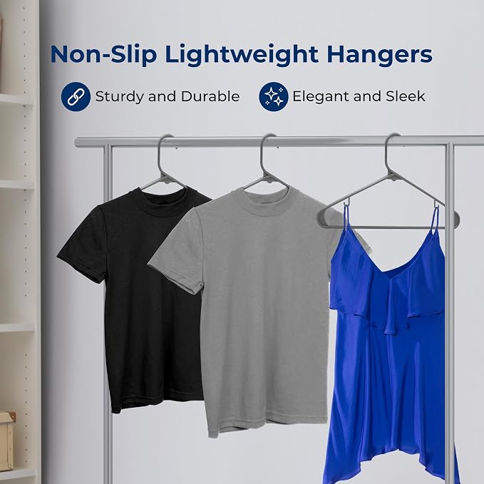 SereneLife 50 Pack Plastic Hangers, Space-Saving Closet Organizers, Durable and - Image 4