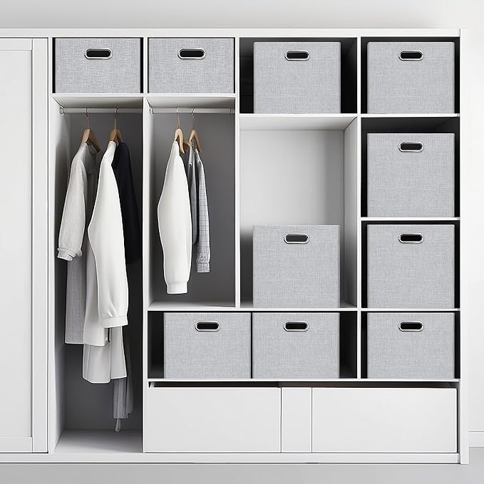 Posprica 15.12"x12.13"x12.01" Storage Cube Bins, Linen Decorative Closet - Image 5