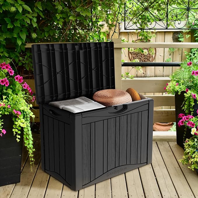 TARKARI 50 Gallon Lockable Resin Deck Box, Waterproof & UV-Resistant Outdoor - Image 6