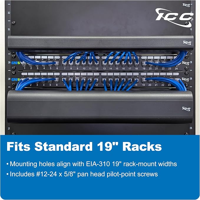 ICC 1U Ring Cable Manager Panel - Image 5