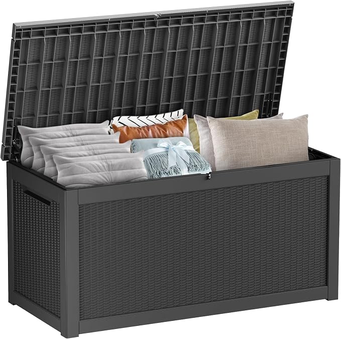 260 GallonOutdoor Storage Box, Resin Deck Boxes Waterproof, IndoorOutdoor Bin by GGYI