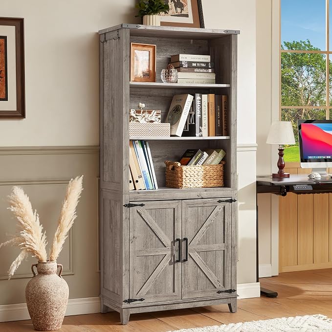 70in Tall Bookshelf 5 Tier Bookcase - Image 5
