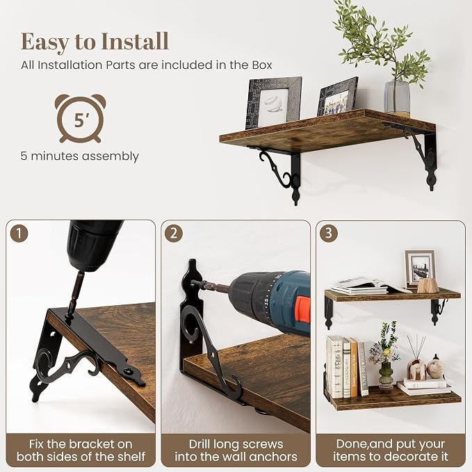 16 Inch Deep Floating Shelves for Wall, 8 Inch Deep Floating Shelf - Image 7