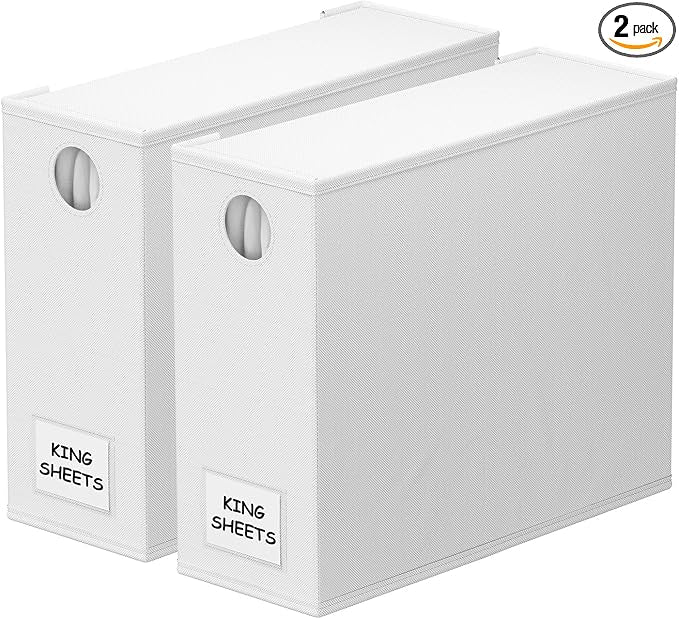 SpaceAid 2 Pack Bed Sheet Organizers and Storage, Foldable Sheet Organizer by SpaceAid
