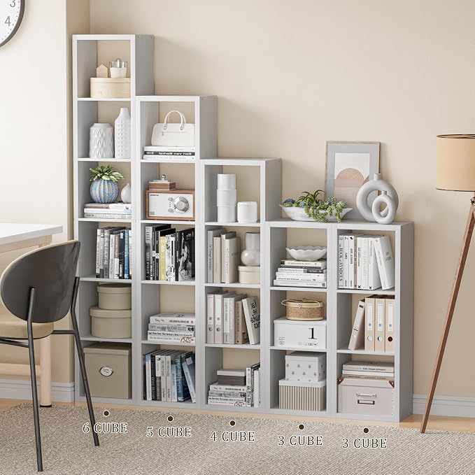 Cube Storage Organizer Bookcase, Small 4 Tier 11 inch Open Back Cubical Shelf - Image 4