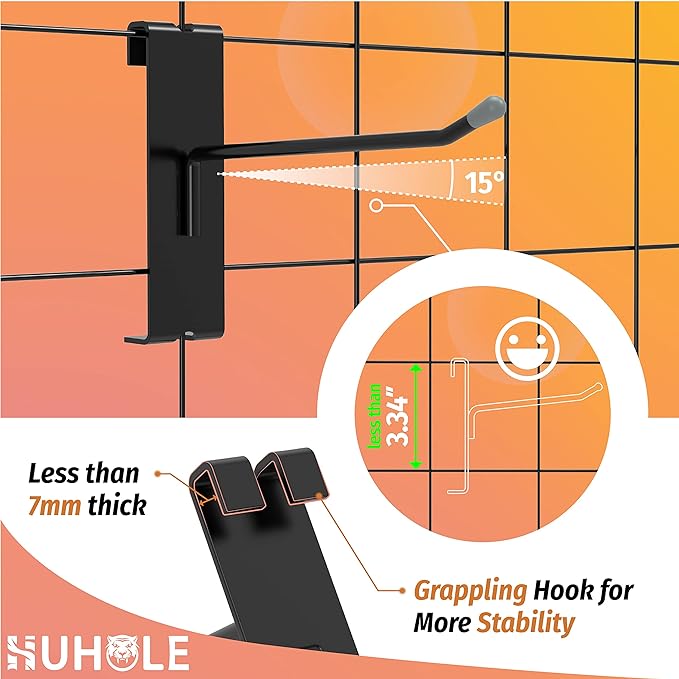 HUHOLE Gridwall Hooks 4 Inch, Hook - Image 3