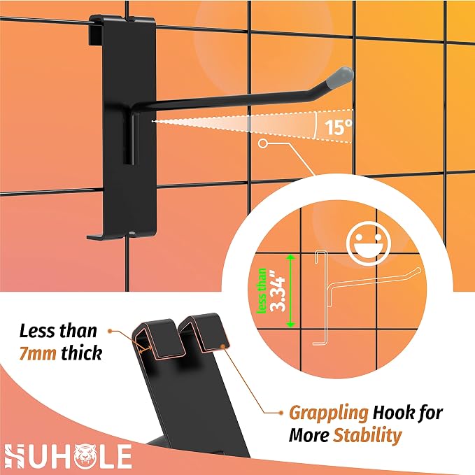 HUHOLE Gridwall Hooks 6 Inch, Hook - Image 3