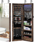 GISSAR Full Length Mirror Jewelry Cabinet, 6 LEDs Jewelry Armoire Wall Mounted by GISSAR