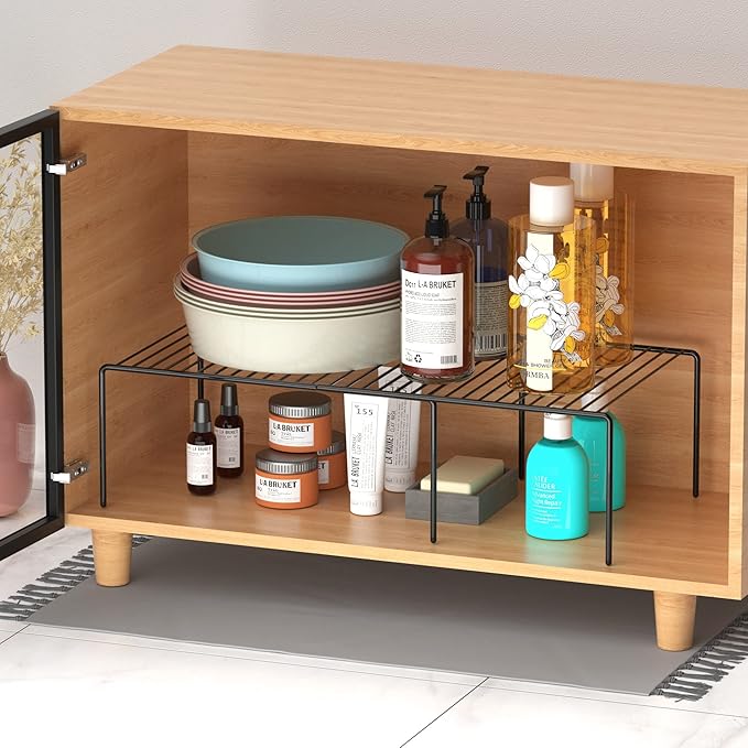 Redrubbit Cabinet Storage Shelf Rack, 8 Piece Expandable Metal Rustproof - Image 6