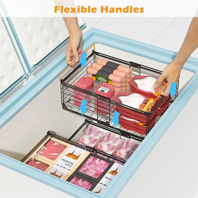 NADAMOO Freezer Organizer Bins, 4 Packs Large Expandable Stackable Chest - Image 5