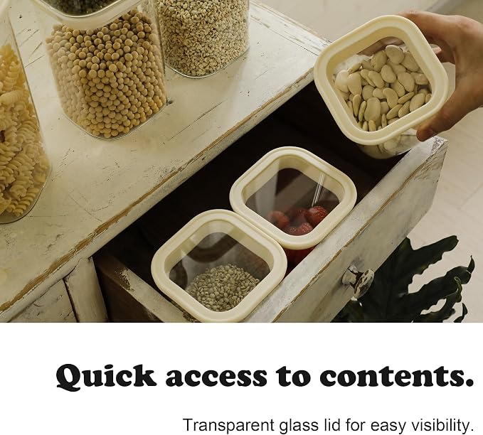8pcs Square Pantry Glass Jars - Image 2
