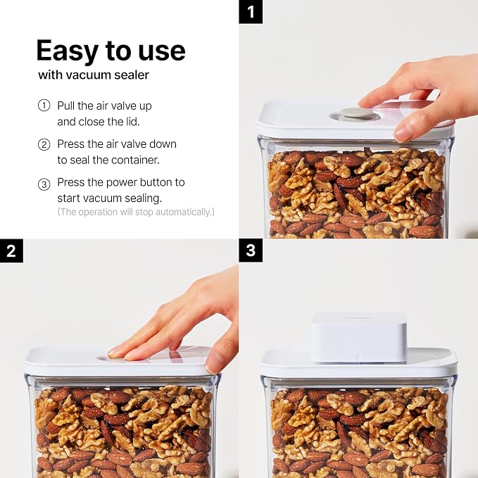 VAKUEN Premium Airtight Food Storage Containers, Mini Square 3pc/set, Smart - Image 6