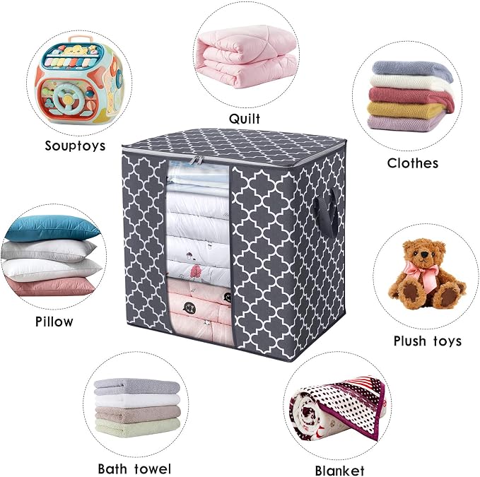 WISELIFE Storage Bags 6 Pack/100L Large Blanket Clothes Organization and - Image 7