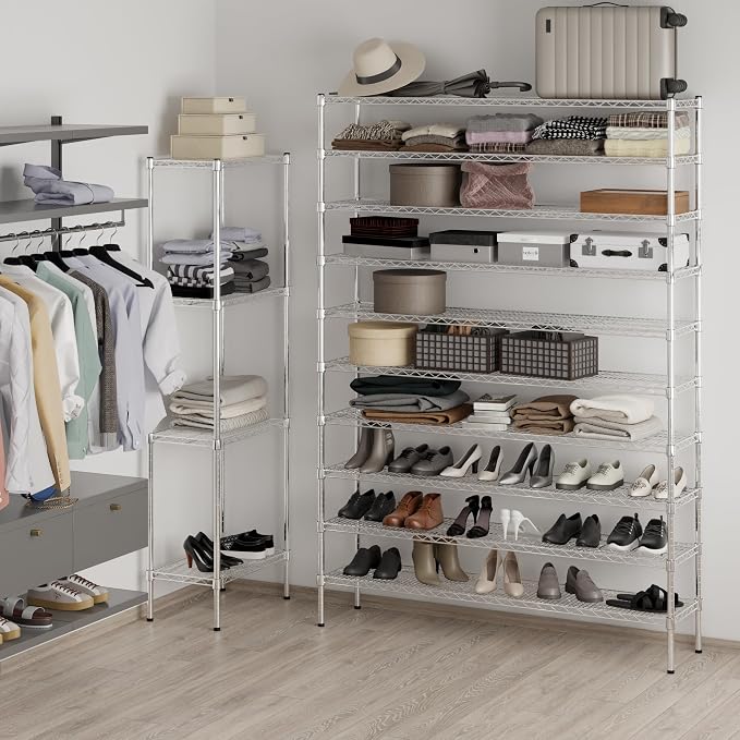 14" Deep x 60" Wide x 86" Height Wire Shelving Kit | 10-Tier | NSF Commercial - Image 4